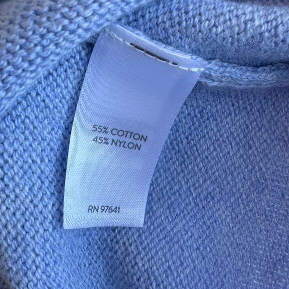 J. JILL Overlapping V Neck‎ Sweater XS Cotton Blend Blue Cozy Comfy luxury NEW - Picture 8 of 10